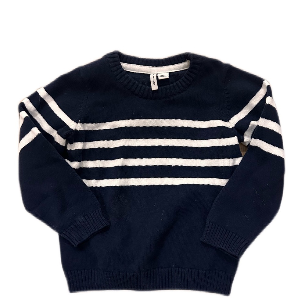 COPY - Janie and Jack Boys Navy STRIPED SWEATER Size 6